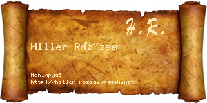 Hiller Rózsa névjegykártya